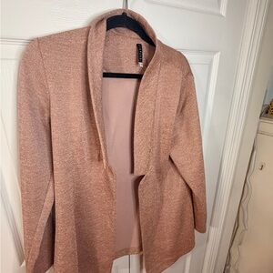 Staple Women's Cardigan in Shimmering Rose Blazer and Blouse Set